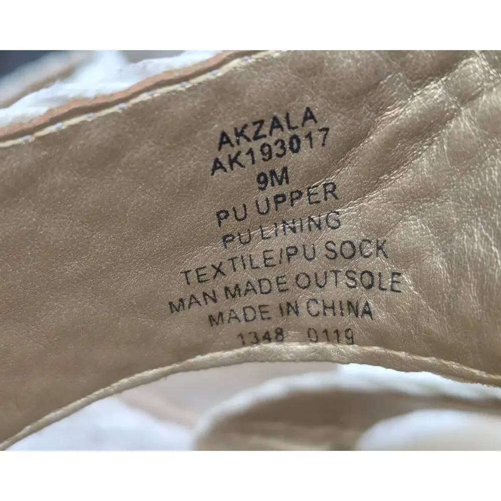 Ann Klein Womens Zala Slide Sandle Sz 9M White Heel 2.5”